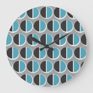 Relógio Grande Elegância Geométrica: Design de Padrão Vintage.