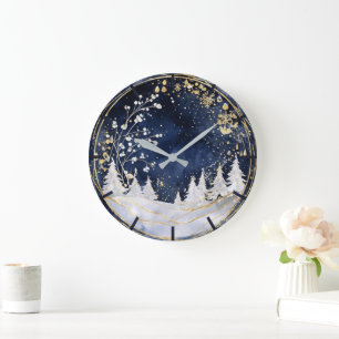 Relógio Grande Elegância Invernal Celestial