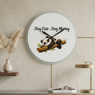 Relógio Grande Elegant Aesthetic Panda Gift – Simple Minimal Cute