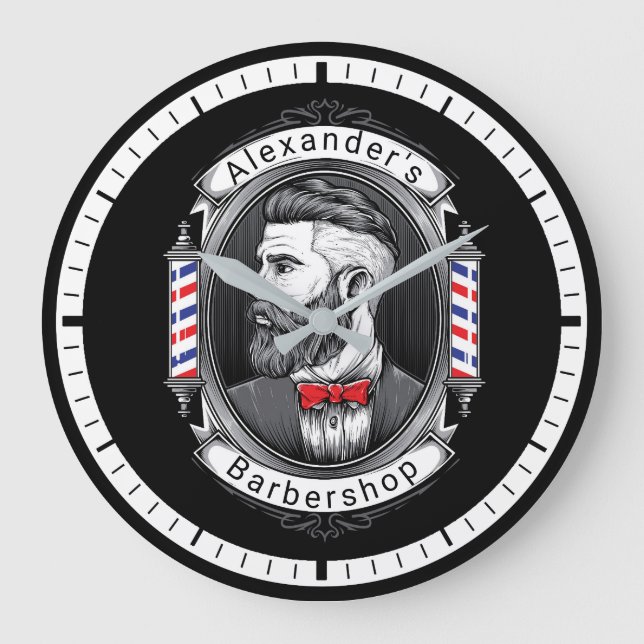 Relógio Grande Elegant Bearded Man Thin Frame (Frente)