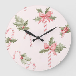 Relógio Grande Elegant Christmas Wall Clock – Festive Winter Time