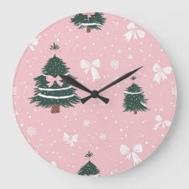 Relógio Grande Elegant Christmas Wall Clock – Festive Winter Time