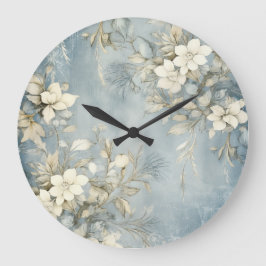 Relógio Grande Elegant Christmas Wall Clock – Festive Winter Time