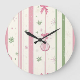Relógio Grande Elegant Christmas Wall Clock – Festive Winter Time