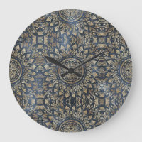 Elegant Gold Blue Mandala Floral