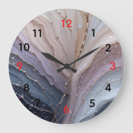 Relógio Grande Elegant Marble Abstract Wall Clock – Modern Pastel