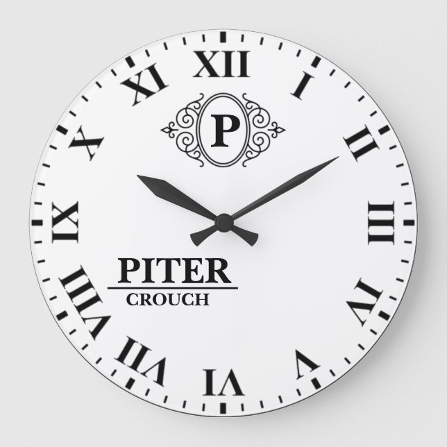 Relógio Grande Elegant Roman numeral classic luxury  (Frente)