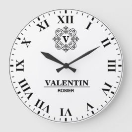 Relógio Grande Elegant Roman Numeral luxurious monogram