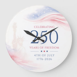Relógio Grande Elegante 250º Dia da Independência Americana 4 de