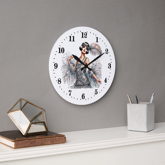 Relógio Grande Elegante Art Deco Lady (Escritório)