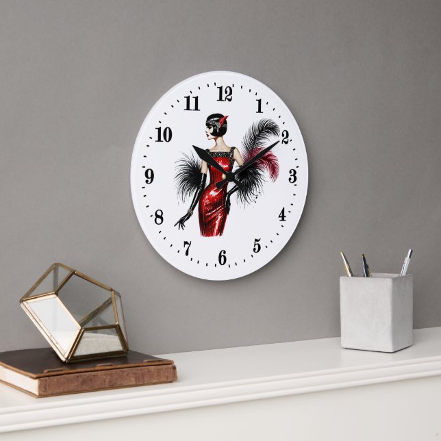 Relógio Grande Elegante Art Deco Lady (Escritório)