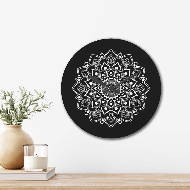 Relógio Grande Elegante Boho Mandala (Criador carregado)
