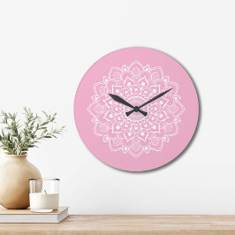 Relógio Grande Elegante Boho Mandala
