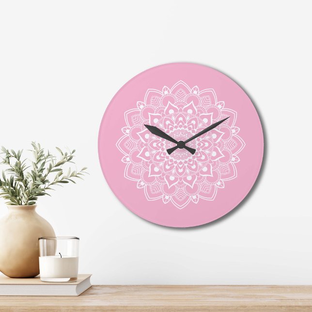 Relógio Grande Elegante Boho Mandala (Criador carregado)