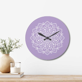 Relógio Grande Elegante Boho Mandala