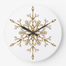 Elegante Floco de Neve de Natal com Brilho Dourado