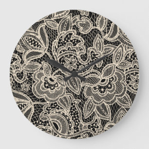 Relógio Grande Elegante Lace Seamless Pattern Design