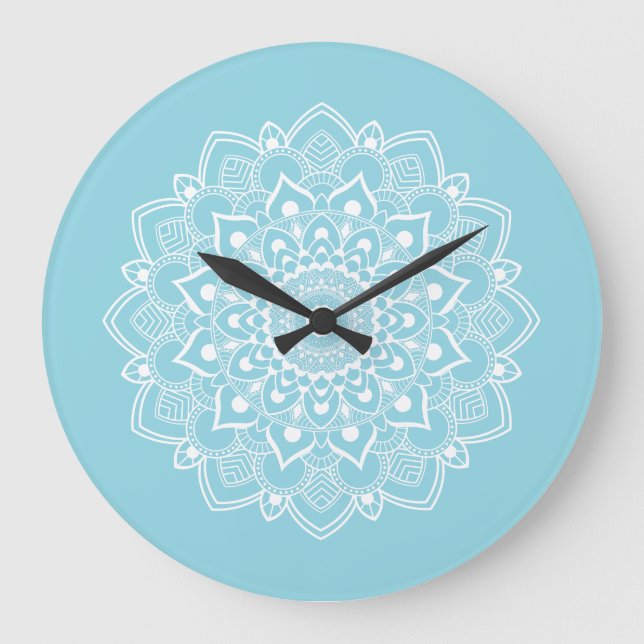 Relógio Grande Elegante Mandala Boho  (Frente)