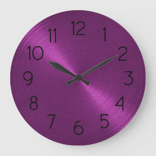 Relógio Grande Elegante Purple Sheen