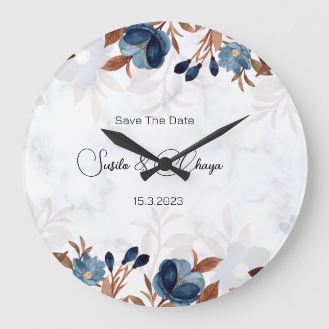Relógio Grande elegante savethedate Real Russo. (Frente)