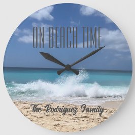 Relógio Grande Em Beach Time Personalizado Family Beach Home