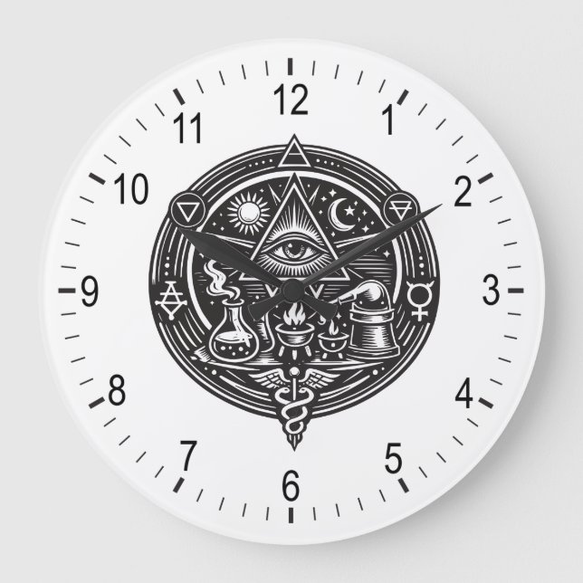 Relógio Grande emblema de alquimia (Frente)