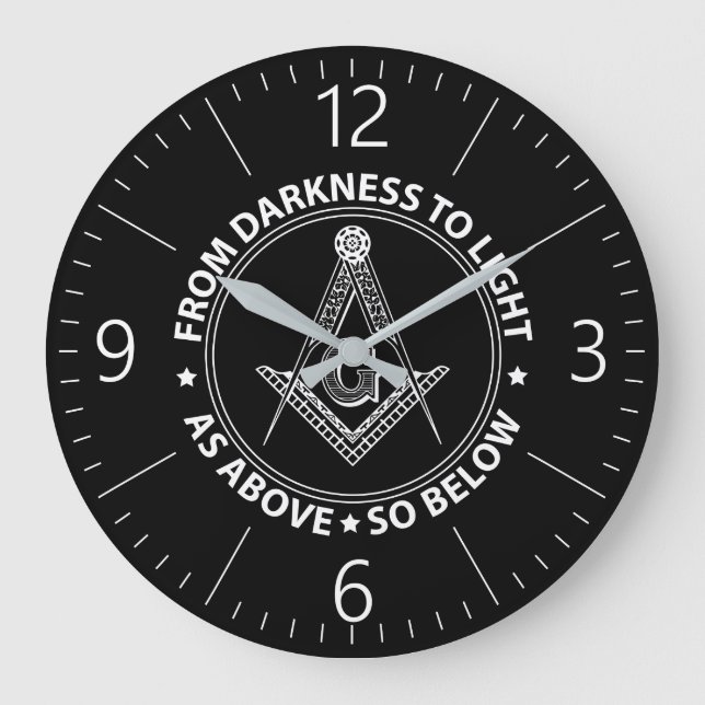 Relógio Grande Emblema de Freemasonry (Frente)