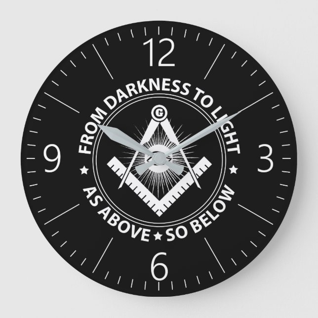 Relógio Grande Emblema de Freemasonry (Frente)