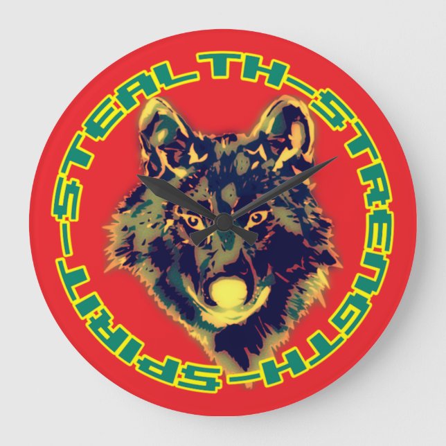 Relógio Grande emblema de lobo (Frente)