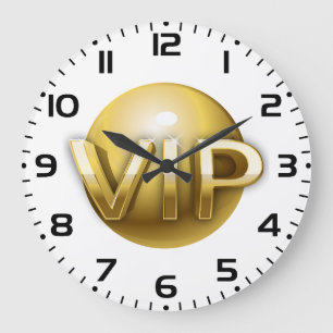 Relógio Grande Emblema VIP Ouro 3D de Luxo