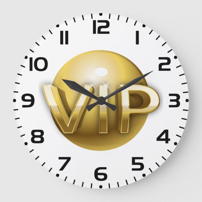 Relógio Grande Emblema VIP Ouro 3D de Luxo (Frente)