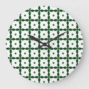 Relógio Grande Emerald Gemstone Art, Verde