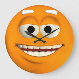 Relógio Grande Emoticon alaranjado