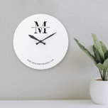 Relógio Grande Empresa Mínima de Ofertas Corporativas de Logotipo<br><div class="desc">Design de relógio de parede de negócios minimalista, com um simples design preto e branco com espaço para seu monograma ou logotipo. Este design totalmente editável permite que você edite todo o texto e cores para fazer o relógio personalizado da sua empresa. Uma forma excelente de promover sua empresa -...</div>