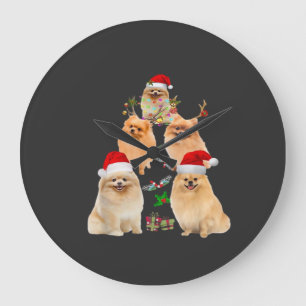 Relógio Grande Enfeite de árvore de Natal engraçado do pomerânia