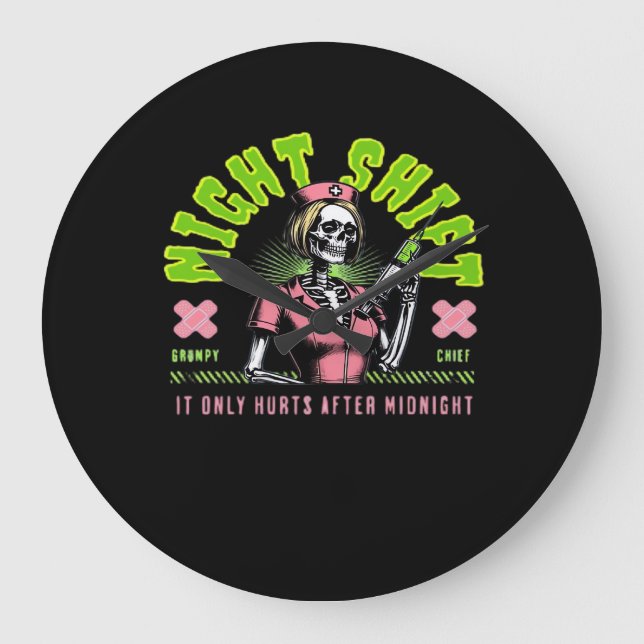 Relógio Grande Enfermeira do turno da noite - Enfermeira nacional (Frente)