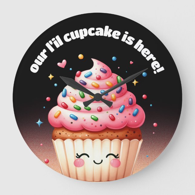 Relógio Grande Enfermeiro de Cupcakes Cute L'il (Frente)