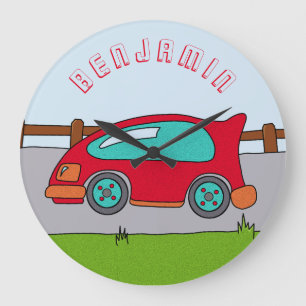 Relógio Grande Enfermeiro de nome do Red Car Road Boy