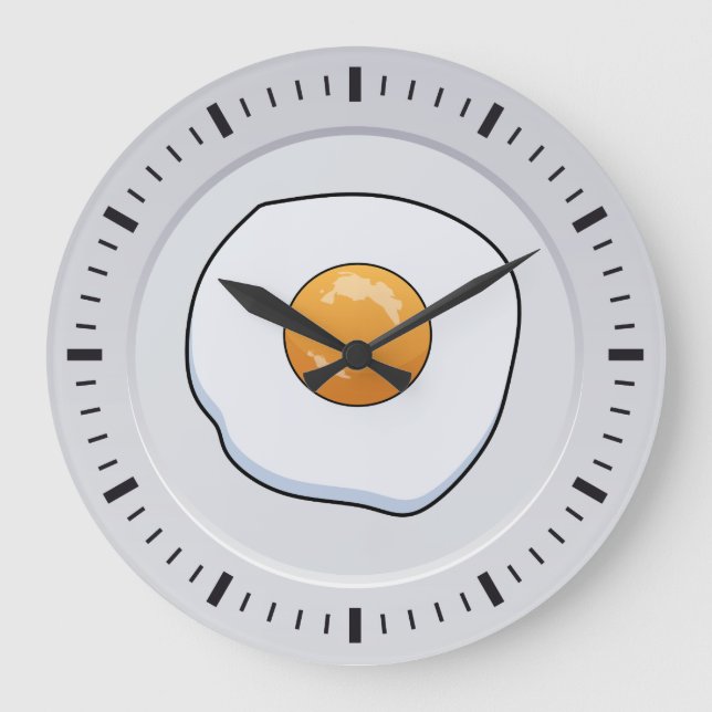 Relógio Grande Engraçado Omelet Brechfast - decoração da cozinha (Frente)