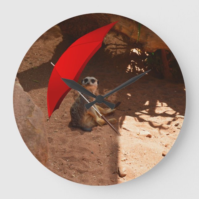 Relógio Grande Engraçado Pequeno Som Inteligente Meerkat, (Frente)