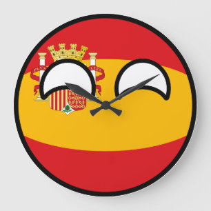 Relógio Grande Engraçado Tending Geeky Espanha Countryball