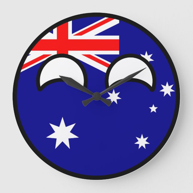 Relógio Grande Engraçado Trending Geeky Austrália Countryball (Frente)