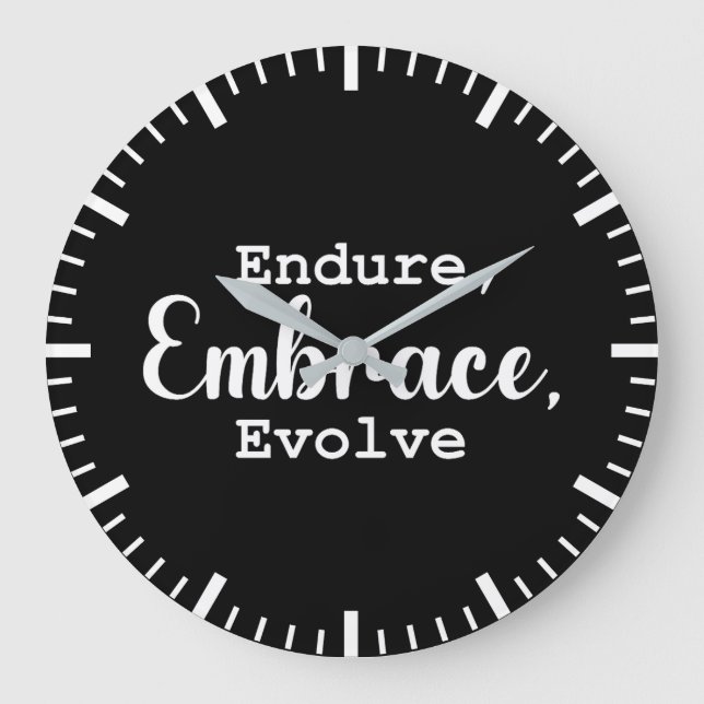 Relógio Grande Entender, Embraçar, Evoluir - Gym, Hustle, Sucesso (Frente)