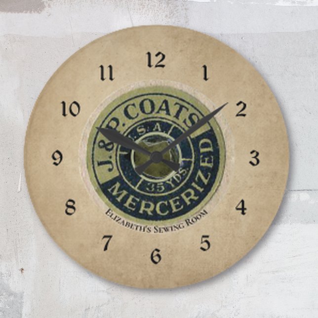Relógio Grande Ephemera Vintage Sewing (Criador carregado)