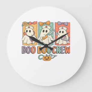Relógio Grande equipe boo boo enfermeira camisa halloween roupa d