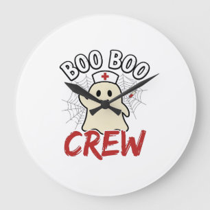 Relógio Grande Equipe Boo Boo Enfermeira de Halloween Fantasma De