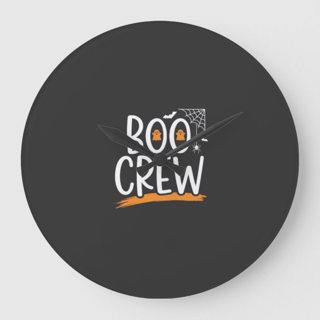 Relógio Grande Equipe Boo Design de Fantasma de Halloween_1 (Frente)