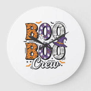 Relógio Grande Equipe Boo Enfermeira Design de Camisa Vintage de