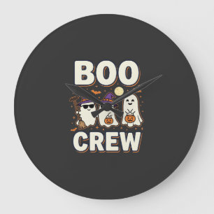 Relógio Grande Equipe Boo Fantasmas de Halloween Design Vetorial_