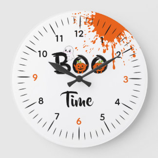 Relógio Grande Equipe Boo Halloween engraçado